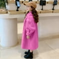 thumbnail image 4 of NAISIBABY Girls Fleece Hooded Overcoat, Double-Breasted Thermal Lined with Pockets Winter Faux Fur Fashion Peacoat Hot Pink 3T, 4 of 7