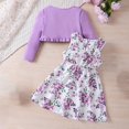 thumbnail image 7 of NAISIBABY Girls Dress Sets, Elegant Cardigan Floral Prints Sleeveless Bow Dress Cute 2-Piece Dresses Purple 6-8T, 7 of 7