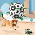 thumbnail image 5 of Pelota de fútbol iluminada para perros, juguete para perros con asas, pelota de fútbol para perros con bomba, juguete interactivo para perros (19 cm) para interiores, exteriores y en el agua, 5 of 5