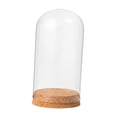 thumbnail image 5 of Decorative Clear Glass Dome Cloche Jar with Wood Base Container DIY Pedestals Ornament Cloche Bell Jar Case for Wedding Decor 9cmx12cm, 5 of 8