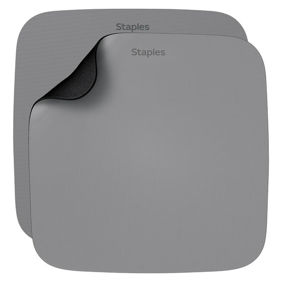 Staples TECH Non-Skid Mouse Pad Gray 2/Pack (ST63290)