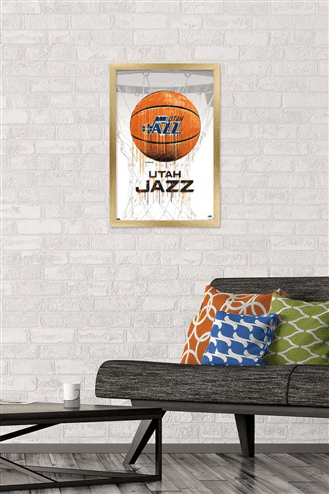 NBA Utah Jazz - Drip Basketball 21 16.5" x 24.25" Framed Poster, by Trends International