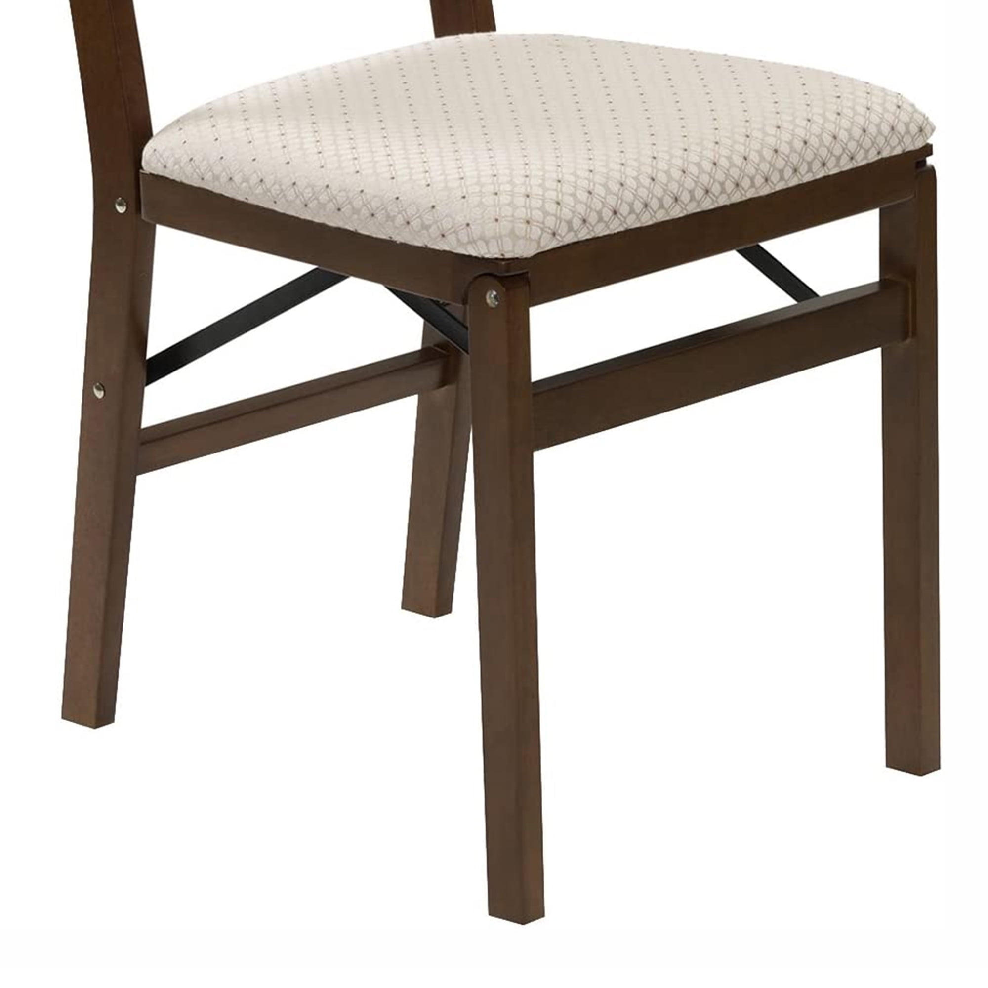 Stakmore Contemporary Upholstered Back Folding Chair Fruitwood