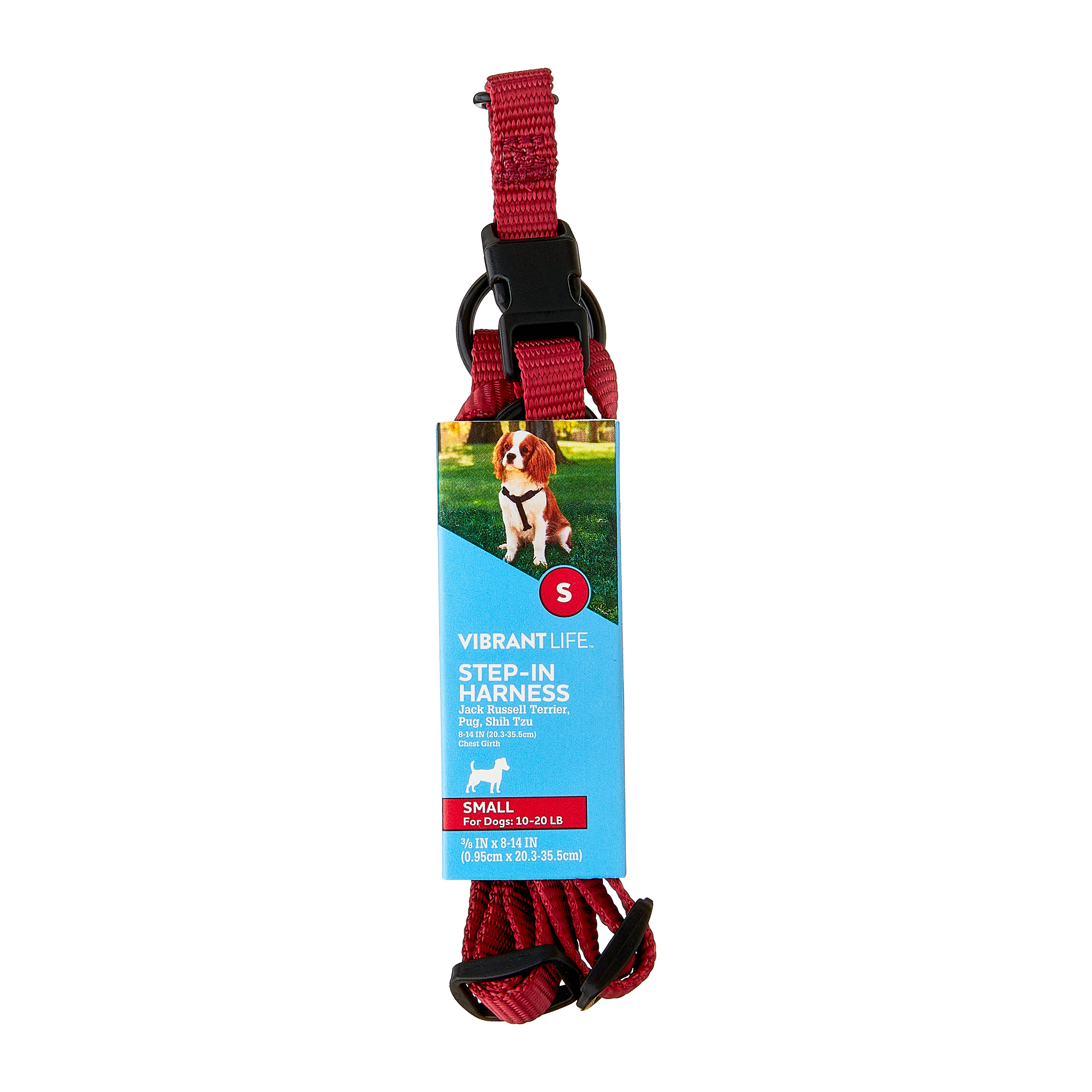 Vibrant Life Polyester Adjustable Step-in Dog Harness, Red, S