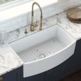 thumbnail image 6 of Ruvati USA RVL2398BS 33 in. Fireclay Biscuit Farmhouse Kitchen Sink Bow Front Curved Apron Single Bowl, 6 of 7