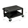 thumbnail image 4 of 16" H Multipurpose Audio Video Utility Cart With 2 Shelves - Black, 4 of 4