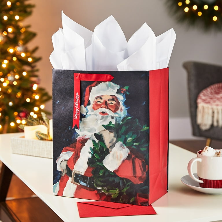 Hallmark 13 Large Christmas Gift Bag with Tissue Paper and Gift Tag Traditional Santa Claus Walmart