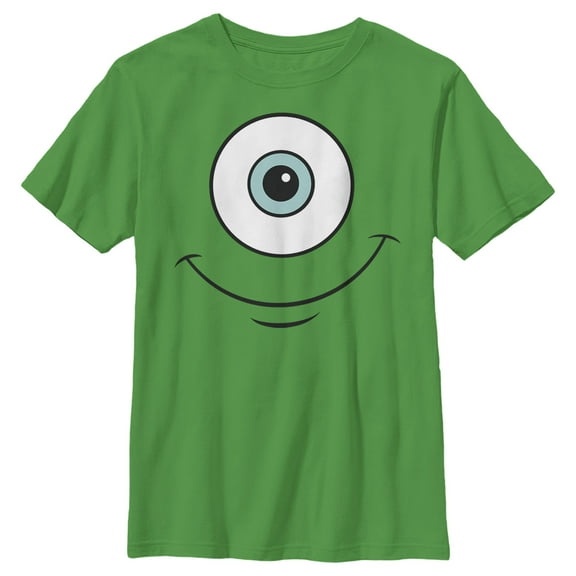 Boy's Monsters Inc Mike Wazowski Eye Smile Graphic Tee Kelly Green Medium