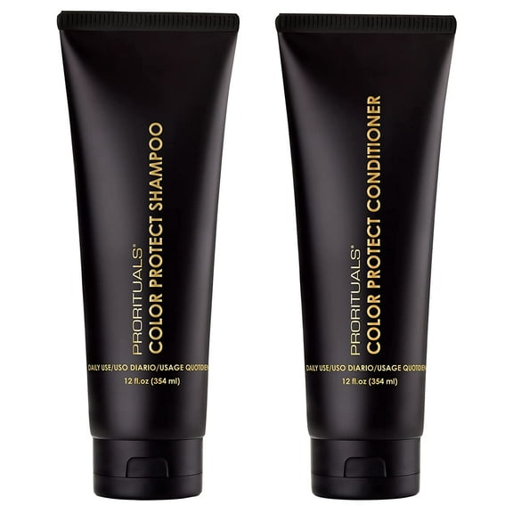 Prorituals Color Protect Shampoo and Conditioner Set Color Protecting For All Hair Types, with Coconut Oil to Repair Damaged Dry Hair, for Women and Men, 12 Oz  DUO