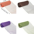 thumbnail image 3 of 4 Rolls Home Decor Poly Mesh Ribbon with Foil Each Roll for Wreaths Swags Bows Wrapping and Decorating, Holiday Gifts on Clearance (Green/Orange/Purple/Brown/10 Inches x 10 Yards), 3 of 10