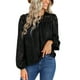 thumbnail image 1 of Txlixc Blusa de Manga Larga para Mujer, Blusa de Cuello Redondo con Botones en la Espalda con Patrón de Jacquard de Color Sólido, Tops de Calle de Ajuste Suelto Txlixc  Moda, 1 of 9