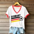 thumbnail image 1 of Women's Football Graphic T-Shirt, Women's V-Neck Short Sleeve Letter Print T-Shirt for Casual Summer for Soccer Tournament 2026 White Size: S, 1 of 5