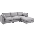 thumbnail image 3 of Gray Sectional Couch - Removable Cushion Covers - Home Decor - Clean and Fresh Look, 3 of 6