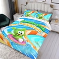 thumbnail image 3 of Oso de Goma y Amigos Conjunto de sábanas temático, trío de piezas, cómodo y amigable con la piel, diseño único, regalo de decoración para el hogar para familiares, amigos y fans,140X210cm, 3 of 6
