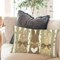 thumbnail image 2 of Easter Pillow Covers 12x20 Inch Rabbit Bunny Brown Stripes Throw Pillow Cases Easter Spring Holiday Farmhouse Decorations Cushion Cover for Sofa Couch, 2 of 6