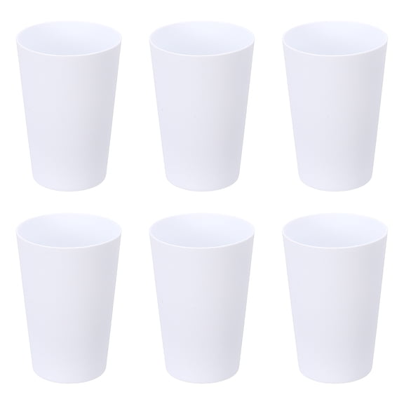 Uxcell 6 Pcs Plastic Tumblers, 8.8oz Reusable Drinking Glasses Unbreakable Water Tumblers for Home Office Outdoors Restaurant Water, Coffee, Milk, Juice, Tea, White