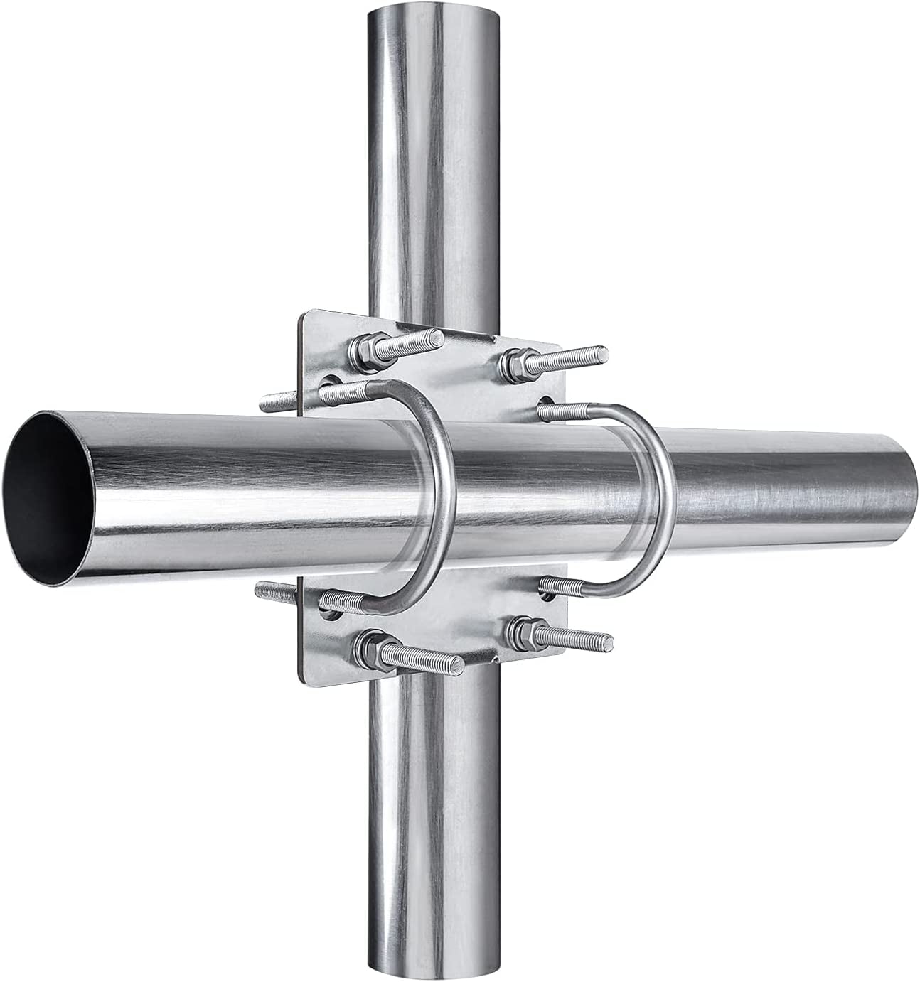 Antenna Mast Clamp CrossOver Bracket Kit with U Bolts for 1"1.8" OD