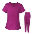 thumbnail image 1 of Conjunto de uniforme médico Strade Fareast Limited Top y pantalón regalo día de Las enfermeras Rojo rosa XS, 1 of 8