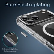 ShellTech for iPhone 15 Pro Max Magnetic PC+TPU Hybrid Case, Compatible with MagSafe, Shockproof, Drop Proof, Military-Grade Anti-Scratch Protection Cover,Clear