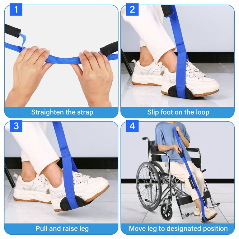Hoomtree 39 Inch Long Leg lifter Strap With Padded Handgrips and Foot  Loop,Rigid Leg Lifter Hip&Knee Replacement Surgery Recovery Kit 