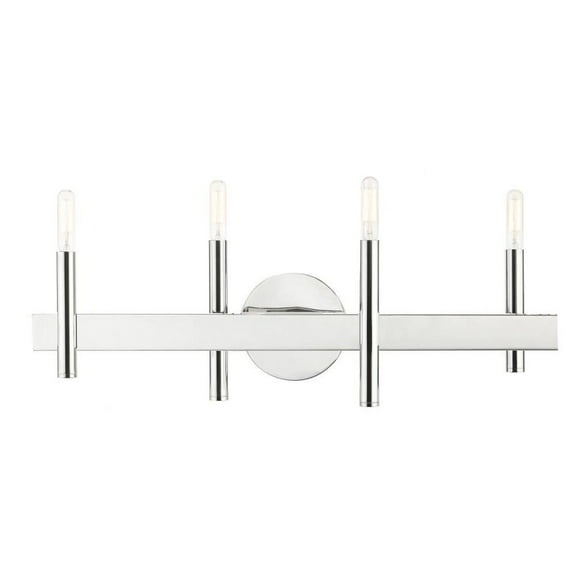 4 Light Bathroom Light in Mid Century Modern Style 23.5 inches Wide By 7.25 inches High-Polished Chrome Finish Bailey Street Home 218-Bel-4188541