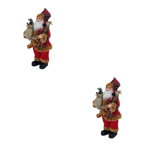 Inteprter Muñeco de Navidad Estatuilla de Papá Noel Decoración Sentado Decoración Sombrero rojo Festival Vacaciones Estatua Ornamento Tipo 2 2Conjunto