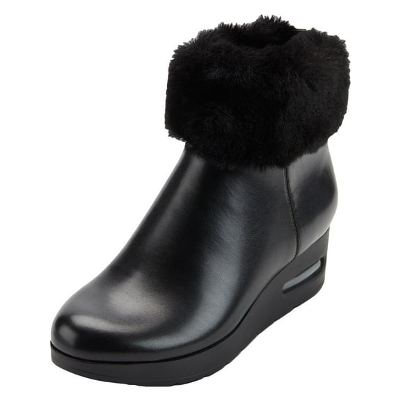 DKNY Womens Abri Faux Leather Faux Fur Lined Booties