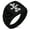 Black, variant on Stainless Steel Inoue Samurai Crest Chevron Pattern Biker Style Polished Ring