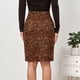 thumbnail image 5 of Falda de tubo elástica y ajustada para mujer, faldas de negocios de cintura alta, caqui, L, 5 of 5