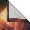 thumbnail image 2 of Ambesonne Lake Kitchen Curtains, Lonely Boat Mountain Landscape, 55"x45", Olive Green and Burnt Sienna, 2 of 3