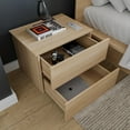 thumbnail image 3 of Nexera Modern 2 Drawer Nightstand, Natural Blonde Oak, 3 of 8
