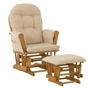 Stork Craft Custom Hoop Glider & Ottoman-Color:Beige Cushions,Finish:Oak Finish