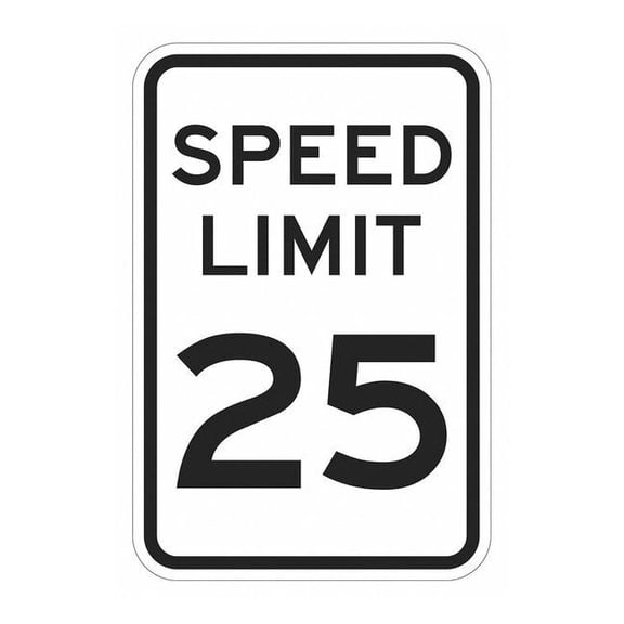 Lyle Speed Limit 25 Traffic Sign,18" x 12" T1-5021-DG_12x18