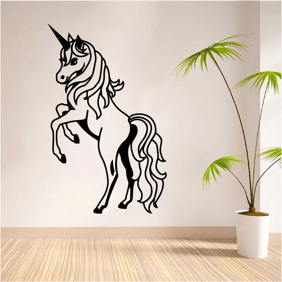 Beautiful Cute Unicorn Magical Unicorns Uni Corn Wall Sticker Art Decal for Girls Boys Kids Room Bedroom Nursery Kindergarten House Fun Home Decor Stickers Wall Art Vinyl Decoration Size (10x8 inch)
