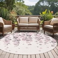 thumbnail image 4 of Spring Floral Round Area Rug 8Ft Washable Large Circle Rugs for Living Room Dorm, Pink Gray Cherry Blossom Flowers Beige Non-Slip Carpet Floor Mats Indoor Outdoor Carpet Runner Aesthetic Home Decor, 4 of 8