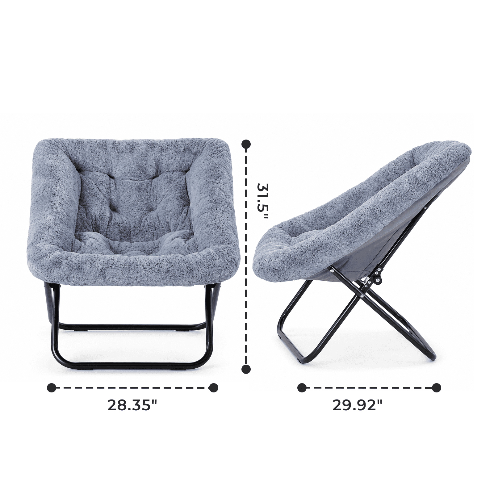 Alvantor Comfy Chair for Adults, Soft Faux Fur Folding Lounge, Flexible Reading Chair for Teens, Large Size Foldable Chair for Living Room Dorm Rooms
