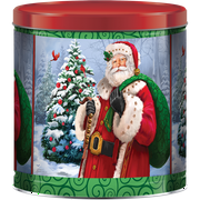 Angle View: Great Value Christmas Popcorn Tin, Cardinal Santa, Assorted Popcorn, 21 oz.