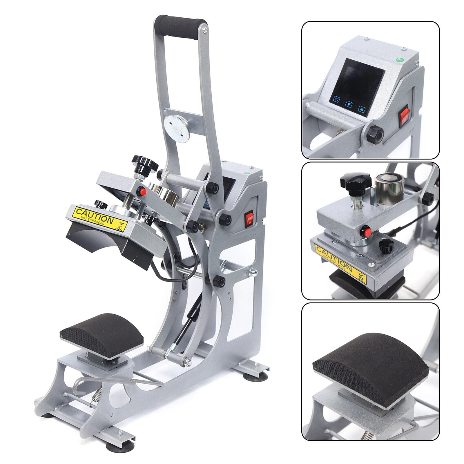 DENSET 2in1 Digital Heat Press Machine Fits Pressing Letters Numbers and Images on Caps