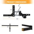 thumbnail image 2 of ATV/UTV Manual Implement Lift 1-Point Lift System Fits 2 Inch Receiver for ATV/UTV Tractors and Plow Scarifier, Adjustable Height, 50 Inches, Black, 2 of 7