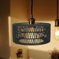 thumbnail image 6 of ibasenice Black Ceiling Lamp Shade Straw Rope Woven Lamp Cover for Pendant Lighting Use, 6 of 8
