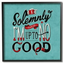 Stupell Industries Up To No Good Funny Vintage Comic Book Word Design Framed Wall Art by Ester Kay