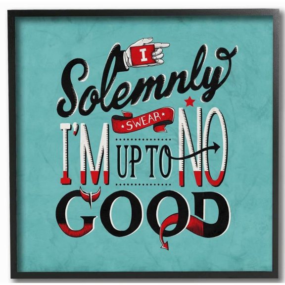 Stupell Industries Up To No Good Funny Vintage Comic Book Word Design Framed Wall Art by Ester Kay