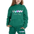 thumbnail image 2 of Hessimy Toddler Boys Girls Spring Summer Cartoon Print 2Pcs Long Sleeve Sweatshirt Sweatpants Casual Sweatsuit, Sweatpants Comfort(Dark Green,4-5 Years), 2 of 6
