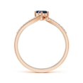thumbnail image 2 of ANGARA Natural Two Stone Blue Sapphire Bypass Ring with Diamond Accents in 14K Rose Gold for Women (Size-3mm) | September Birthstone, Anniversary, Jewelry Gift for Women | Natural Blue Sapphire Ring, 2 of 9