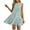 Light Blue, variant on Summer Dresses for Women 2025, Women Summer Casual Non Positioning Printed Side Pleated Round Neck Dress(Light Blue,S)