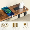 thumbnail image 3 of Ktaxon 2 Pack 78.7" Narrow Console Sofa Table with Charging, Long Couch Table Metal Frame with 4.9ft Extension Cord, Rustic Brown, 3 of 8