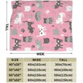 thumbnail image 3 of Manta de forro polar decorativa ultra suave y cálida para todas las estaciones con diseño de patas de gato, infantil y naive (rosa), para cama, silla, coche, sofá, dormitorio, 80 x 60 pulgadas, 3 of 8
