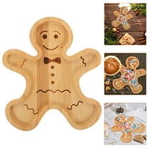 Supvox 2Pcs Light Brown Bamboo Gingerbread Board Festive Holiday Cheese Tray for Appetizers