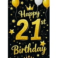 thumbnail image 4 of Glamorous Gold Starry Happy 21st Birthday Banner Background Backdrop Party Supplies Photo Booth Props Birthday Decoration Event Decor, 4 of 8