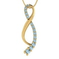 thumbnail image 3 of 0.47 ct Brilliant Round Cut Natural Sky Blue Topaz 14k Yellow Solid Gold Everyday Affordable Designer Necklace Pendant with 18" Chain, 3 of 6